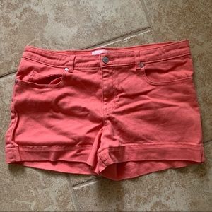 Joe Fresh Orange Shorts 12 High Waist Mom Denim 5 Pocket Design